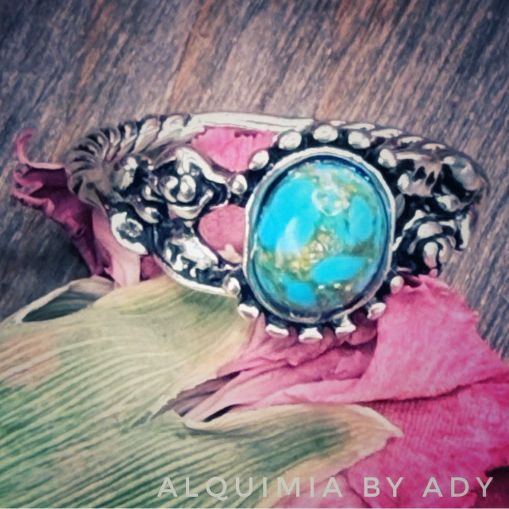 DOPAMINE + mosaic turquoise ring SIZE 7 .5 + PINKY RING